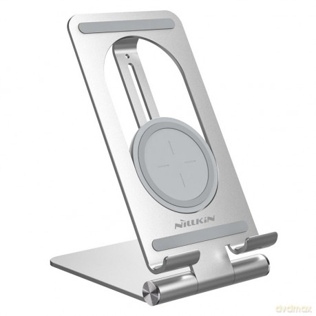 Nillkin PowerHold podstawka stojak na tablet z ładowarką bezprzewodową Qi 15W srebrny (NKT01)