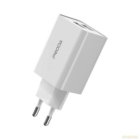 Proda ładowarka sieciowa EU 2x USB biały (PD-A28 white)