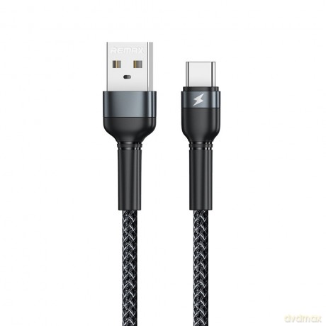 Remax kabel USB - USB Typ C 2,4 A 1 m do ładowania przesyłania danych czarny (RC-124a black)