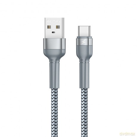 Remax kabel USB - USB Typ C 2,4 A 1 m do ładowania przesyłania danych srebrny (RC-124a silver)