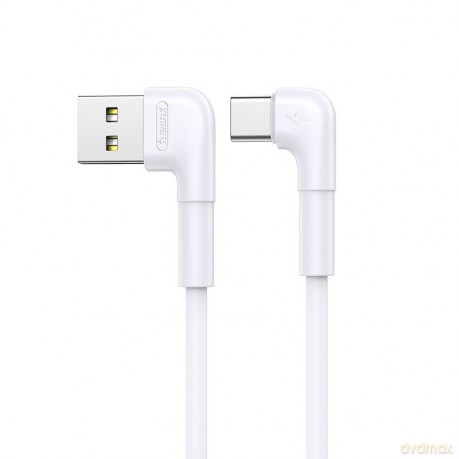 Remax kątowy kabel przewód USB - USB Typ C 2,1 A 1 m biały (RC-014a white)