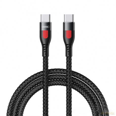 Remax LESU Series kabel do szybkiego ładowania USB Typ C - USB Typ C PD 65W 1m czarny (RC-195C-C)
