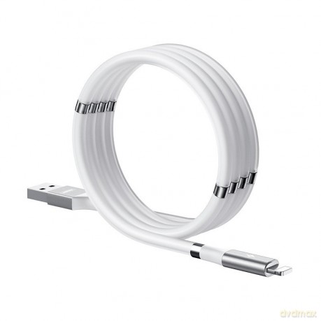 Remax samoorganizujący magnetyczny kabel przewód USB - Lightning 2,1 A 1 m biały (RC-125i white)