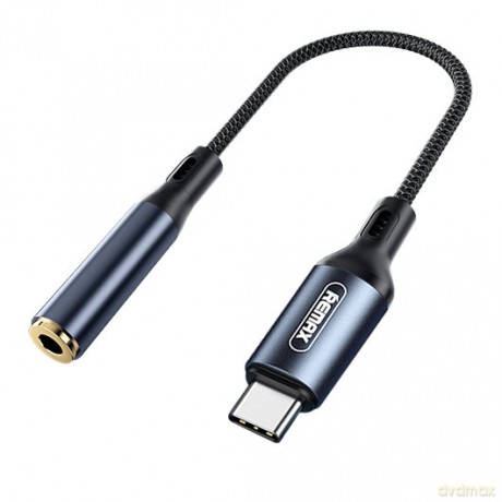 Remax Sury Series adapter przejściówka USB Typ C- mini jack 3,5mm 0,13m grafitowy (RL-LA13a)