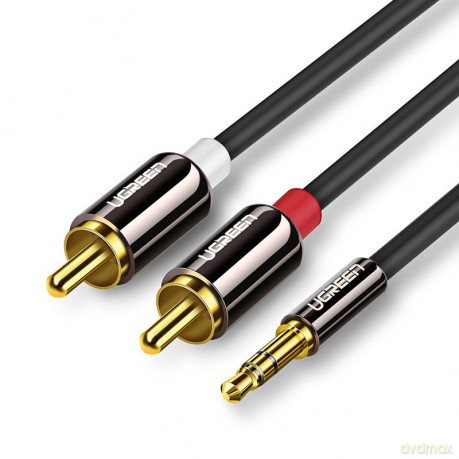 Ugreen kabel przewód audio 3,5 mm mini jack - 2RCA 2 m czarny (AV116 10584)