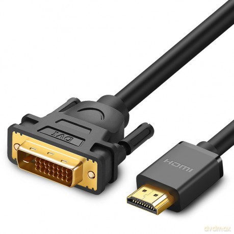 Ugreen kabel przewód przejściówka adapter DVI 24+1 pin (męski) - HDMI (męski) FHD 60 Hz 1,5 m czarny (HD106 11150)