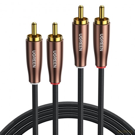 Ugreen kabel przewód stereo audio 2xRCA 3m brązowy (AV199 50135)