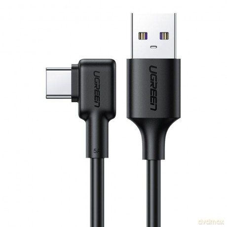 Ugreen kątowy kabel przewód z bocznym wtykiem USB - USB Typ C 5 A Quick Charge 3.0 SCP FCP 2 m czarny (20104 US307)