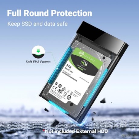 Ugreen kieszeń na dysk HDD SSD obudowa dysku SATA 2,5'' USB 3.2 Gen 1 (5 Gbps) micro USB SuperSpeed + kabel 0,5 m czarny (US221 30848)