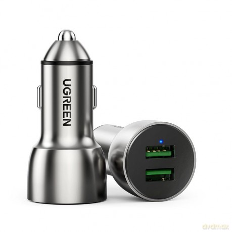 Ugreen ładowarka samochodowa 2x USB Quick Charge 3.0 36 W 3 A szary (CD213 60713)