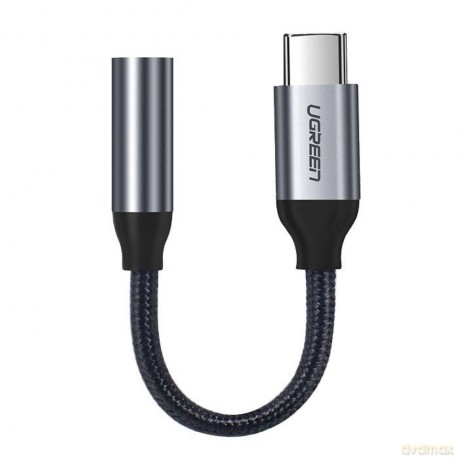 Ugreen przejściówka do słuchawek z 3,5 mm mini jack na USB Typ C 10 cm szary (30632)