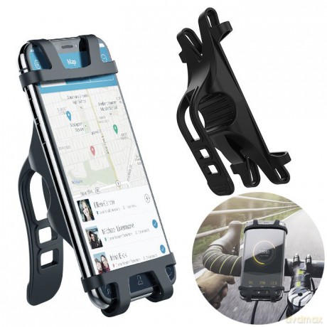 Ugreen silikonowy uchwyt rowerowy motocyklowy na telefon na kierownicę czarny (LP116 30489)