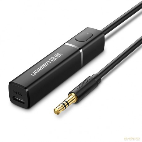 Ugreen transmiter Bluetooth 5.0 bezprzewodowy adapter audio 3,5 mm mini jack czarny (40761 CM107)