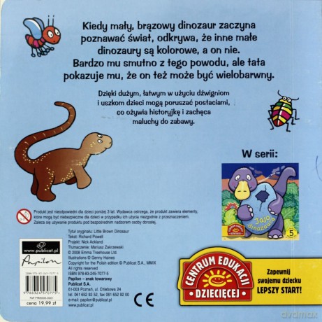 Mały Brązowy Dinozaur Przesuwaj I Baw Się (twarda) [KSIĄŻKA]