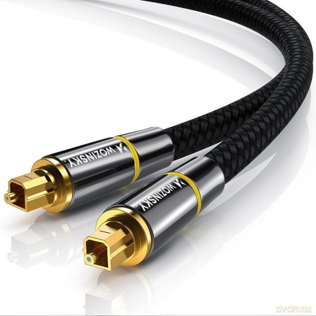 Wozinsky optyczny kabel przewód audio cyfrowy światłowód Toslink SPDIF 2m czarny (WOPT-20)