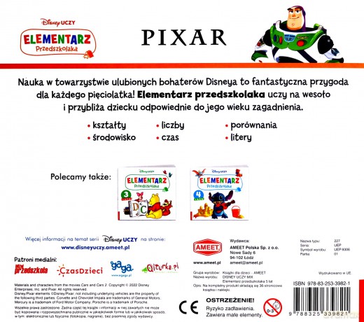 Disney uczy mix. Elementarz przedszkolaka 5 lat UEP-9306 [KSIĄŻKA]