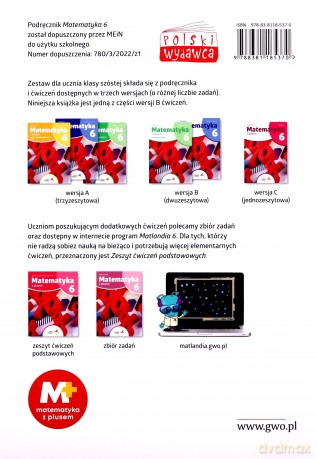 Matematyka z plusem ćwiczenia dla klasy 6 arytmetyka wersja B część 1/2 szkoła podstawowa wydanie 2022 [KSIĄŻKA]