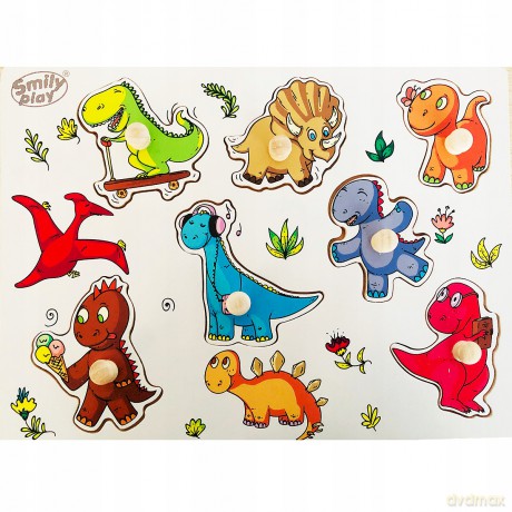 Układanka drewniana dinozaury
