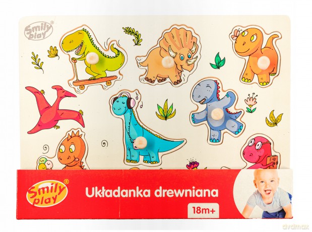 Układanka drewniana dinozaury