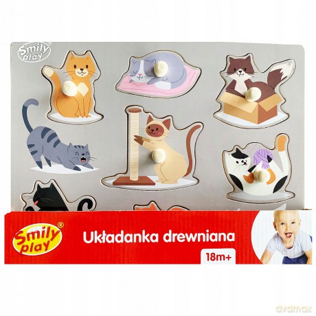 Układanka drewniana Koty
