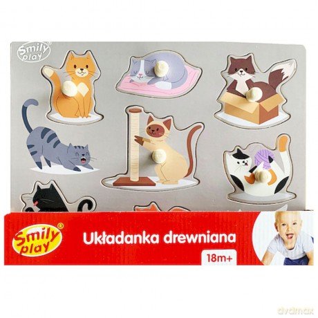 Układanka drewniana Koty