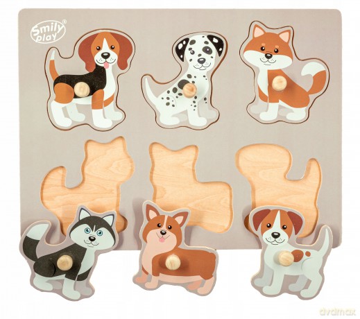 Układanka drewniana Psy