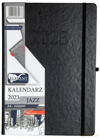 Kalendarz 2023 A4 Jazz dzienny czarny [KALENDARZ]