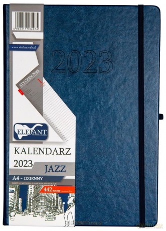 Kalendarz 2023 A4 Jazz dzienny granatowy [KALENDARZ]