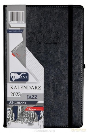 Kalendarz 2023 A5 Jazz dzienny czarny [KALENDARZ]