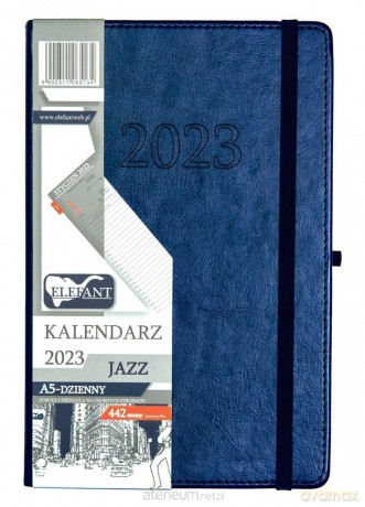 Kalendarz 2023 A5 Jazz dzienny granatowy [KALENDARZ]