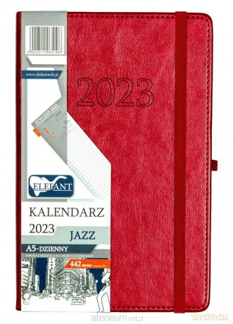 Kalendarz 2023 A5 Jazz dzienny różowy [KALENDARZ]