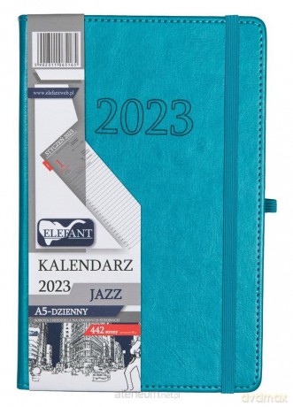 Kalendarz 2023 A5 Jazz dzienny turkusowy [KALENDARZ]