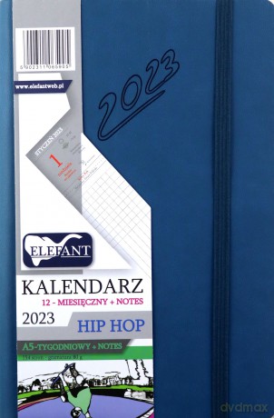 Kalendarz 2023 A5 tygodniowy Hip hop atramentowy [KALENDARZ]