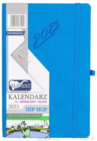 Kalendarz 2023 A5 tygodniowy Hip hop niebieski [KALENDARZ]