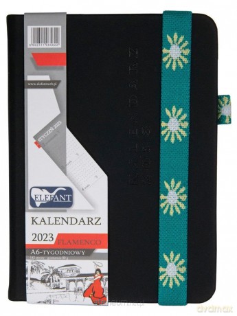 Kalendarz 2023 A6 tygodniowy Flamenco czarny [KALENDARZ]