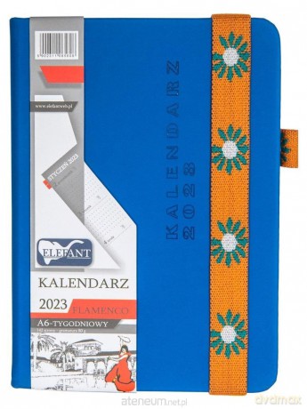 Kalendarz 2023 A6 tygodniowy Flamenco niebieski [KALENDARZ]