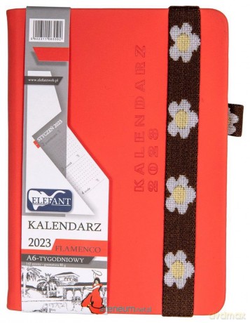 Kalendarz 2023 A6 tygodniowy Flamenco pomarańcz [KALENDARZ]