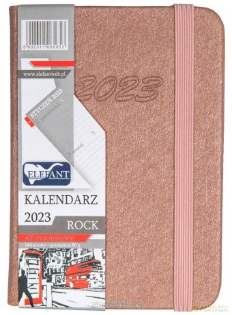 Kalendarz 2023 A7 tygodniowy Rock miedziany [KALENDARZ]