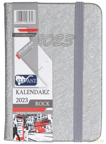 Kalendarz 2023 A7 tygodniowy Rock srebrny [KALENDARZ]