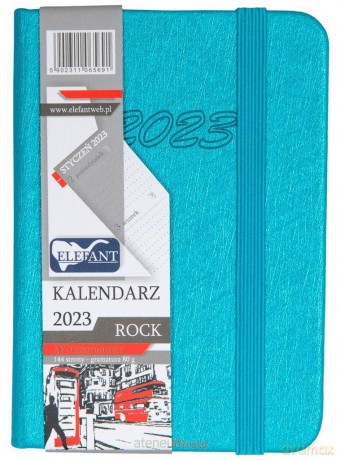 Kalendarz 2023 A7 tygodniowy Rock turkusowy [KALENDARZ]