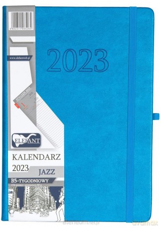 Kalendarz 2023 B5 tygodniowy Jazz niebieski [KALENDARZ]