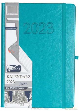 Kalendarz 2023 B5 tygodniowy Jazz turkusowy [KALENDARZ]