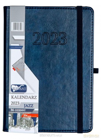 Kalendarz 2023 B6 dzienny Jazz granatowy [KALENDARZ]