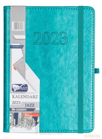 Kalendarz 2023 B6 dzienny Jazz turkusowy [KALENDARZ]