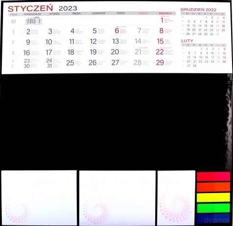 Kalendarz 2023 biurkowy z notesem MAXI czarny [KALENDARZ]