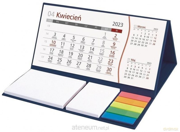Kalendarz 2023 z notesem podkładka granatowa [KALENDARZ]