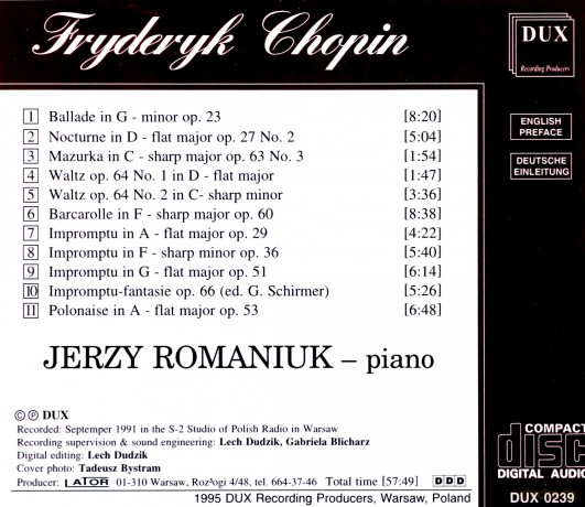 Jerzy Romaniuk: Piano Fryderyk Chopin [CD]