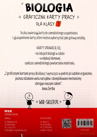 Biologia Graficzne karty pracy dla klasy 7 - Anna Żertka [KSIĄŻKA]