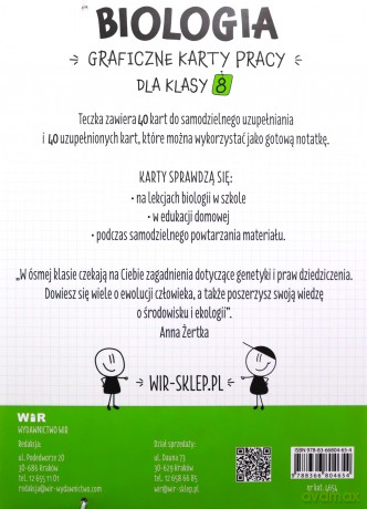Biologia Graficzne karty pracy dla klasy 8 - Anna Żertka [KSIĄŻKA]