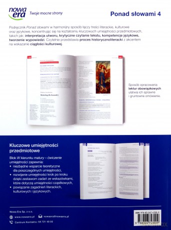 Nowe język polski Ponad słowami podręcznik klasa 4 liceum i technikum zakres podstawowy i rozszerzony 63352 [KSIĄŻKA]